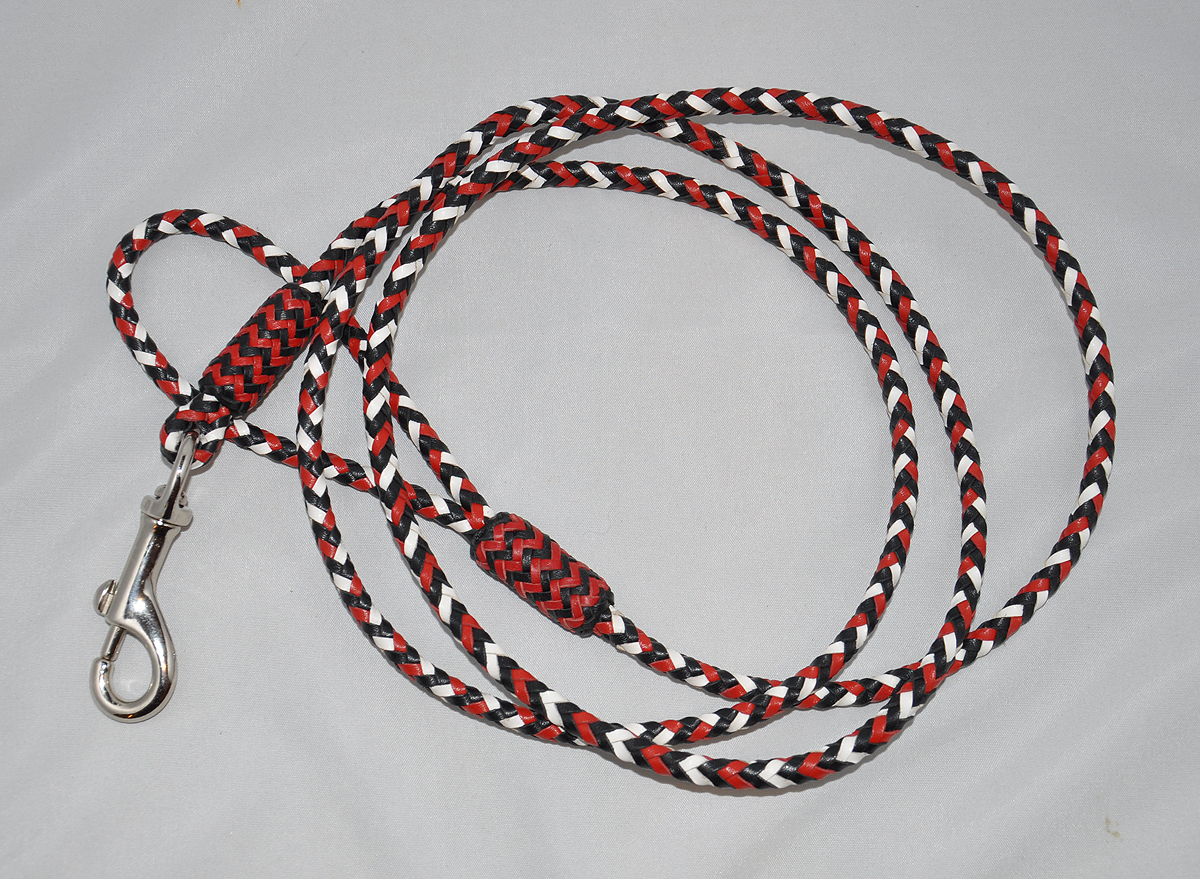  8 strands - black, red and white 