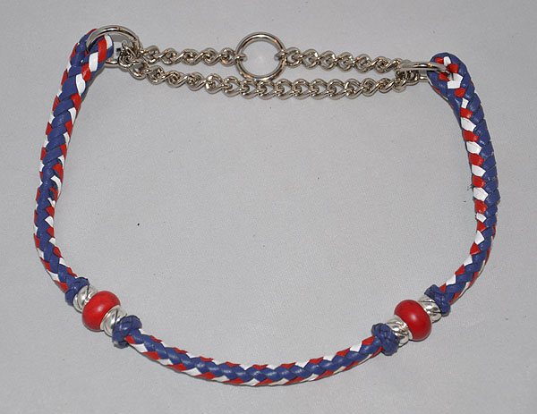  8 strand - blueberry, red and white 