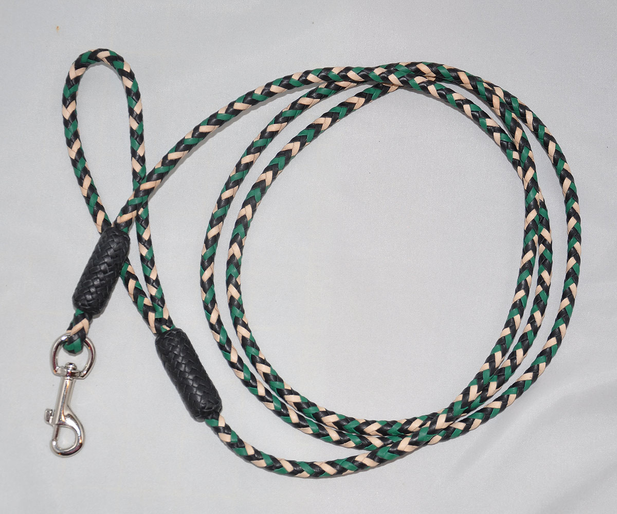  8 strands - black, jade and natural tan 