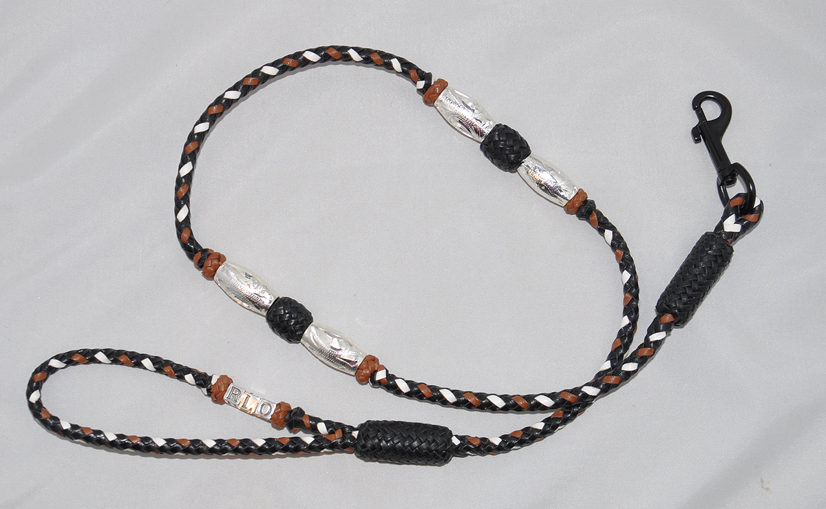  8 strands - black, whiskey and white 