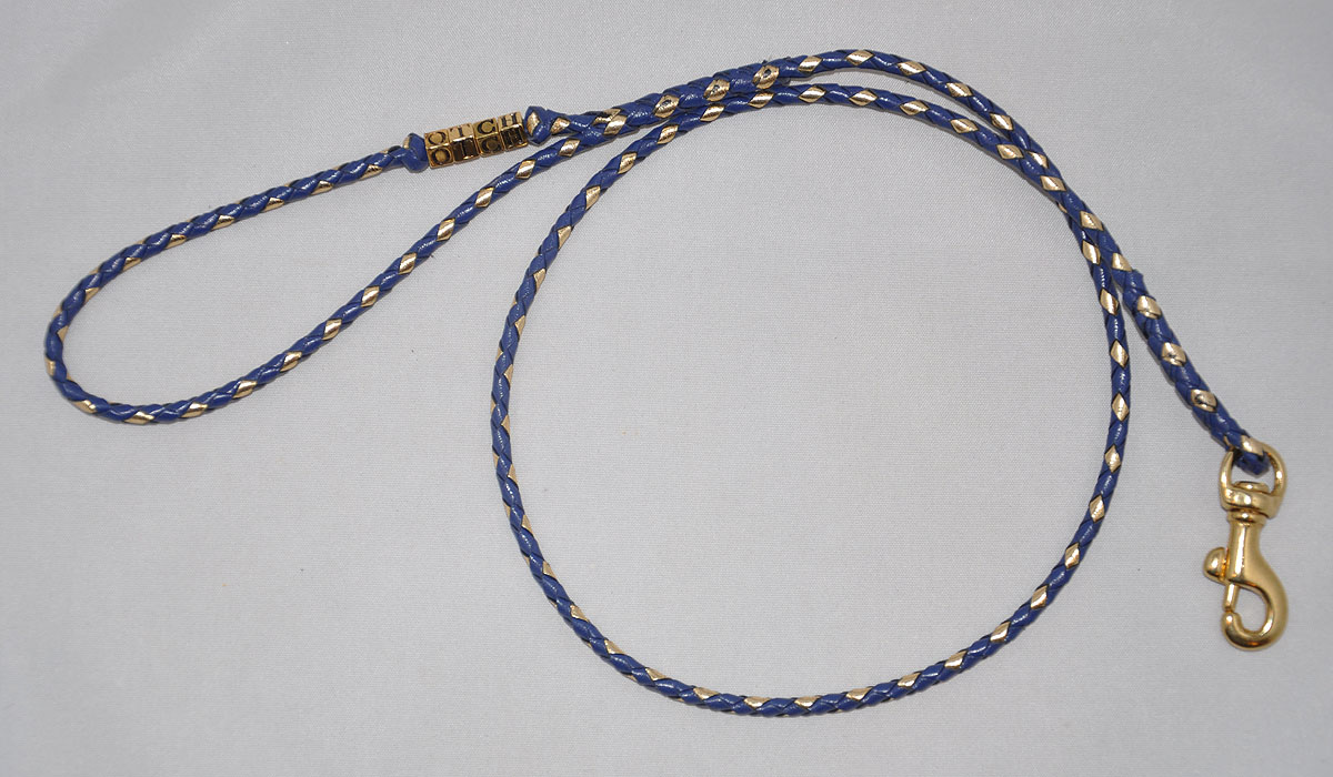  4 strands - blue and gold 